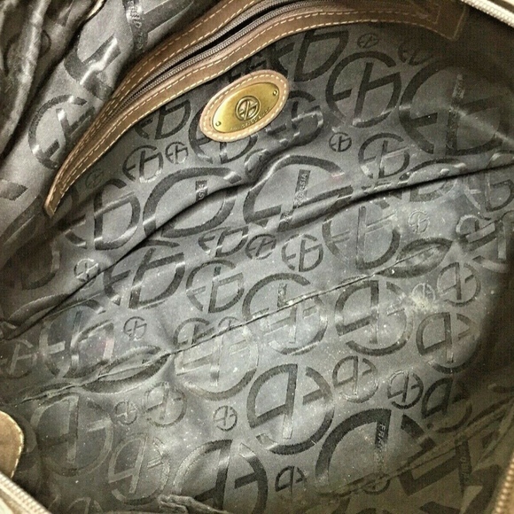 Francesco Biasia Taupe Brown Leather Shoulder Bag - Picture 6 of 8